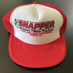 Snapper‎ Ace Hardware Hat Perry Iowa SnapBack Trucker Designer Award Vintage Cap